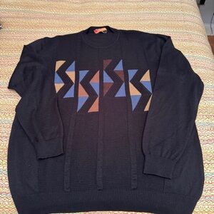 Men's Marcello Sport Merino Wool Blend Geometric Sweater Size Large